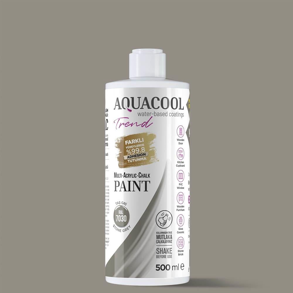 Aquacool Trend Mac Su Bazlı Akrilik Boya 500 Ml Taş Gri (Ral 7030) resmi