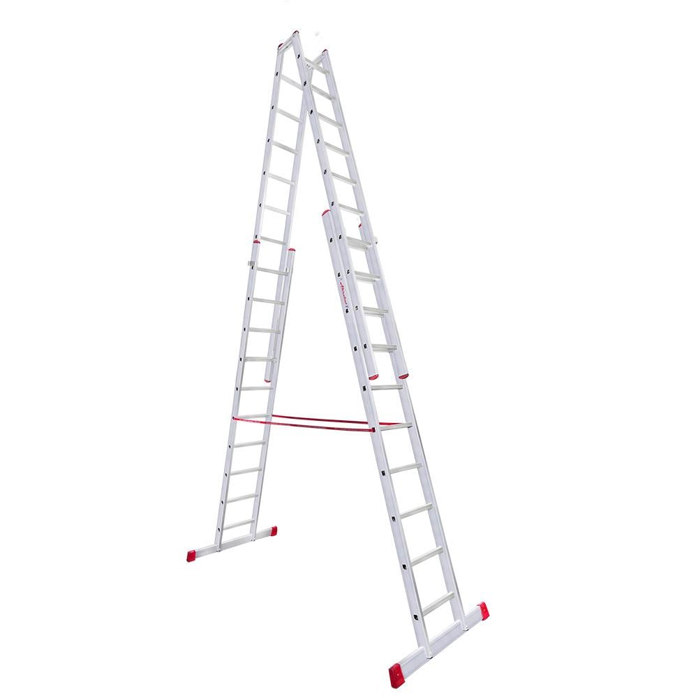 Akrobat A Tipi Çift Sürgülü Alüminyum Merdiven 2X200 Cm resmi