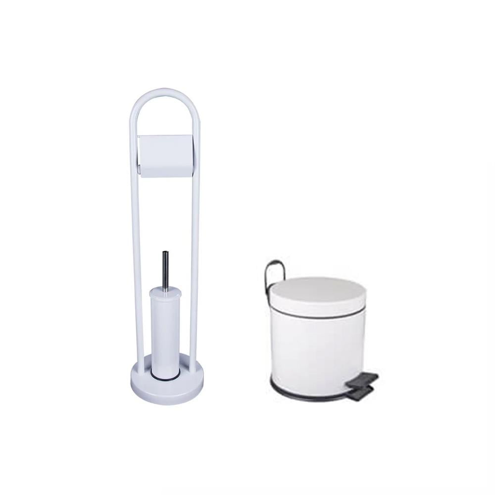 Maxiflow Ayaklı Wc Fırçalık Ve Çöp Kovası Seti Beyaz resmi