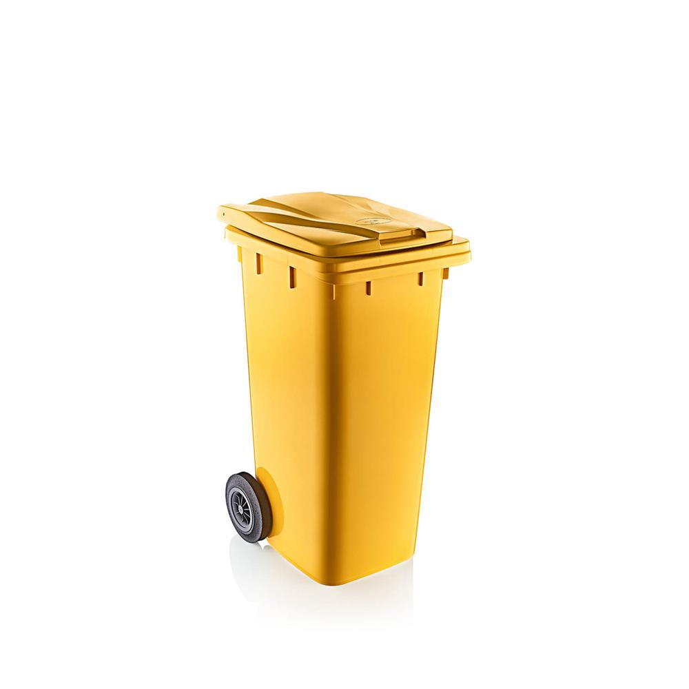 Şenyayla 120 Lt Tekerlekli Çöp Konteyneri Sarı 6505 resmi
