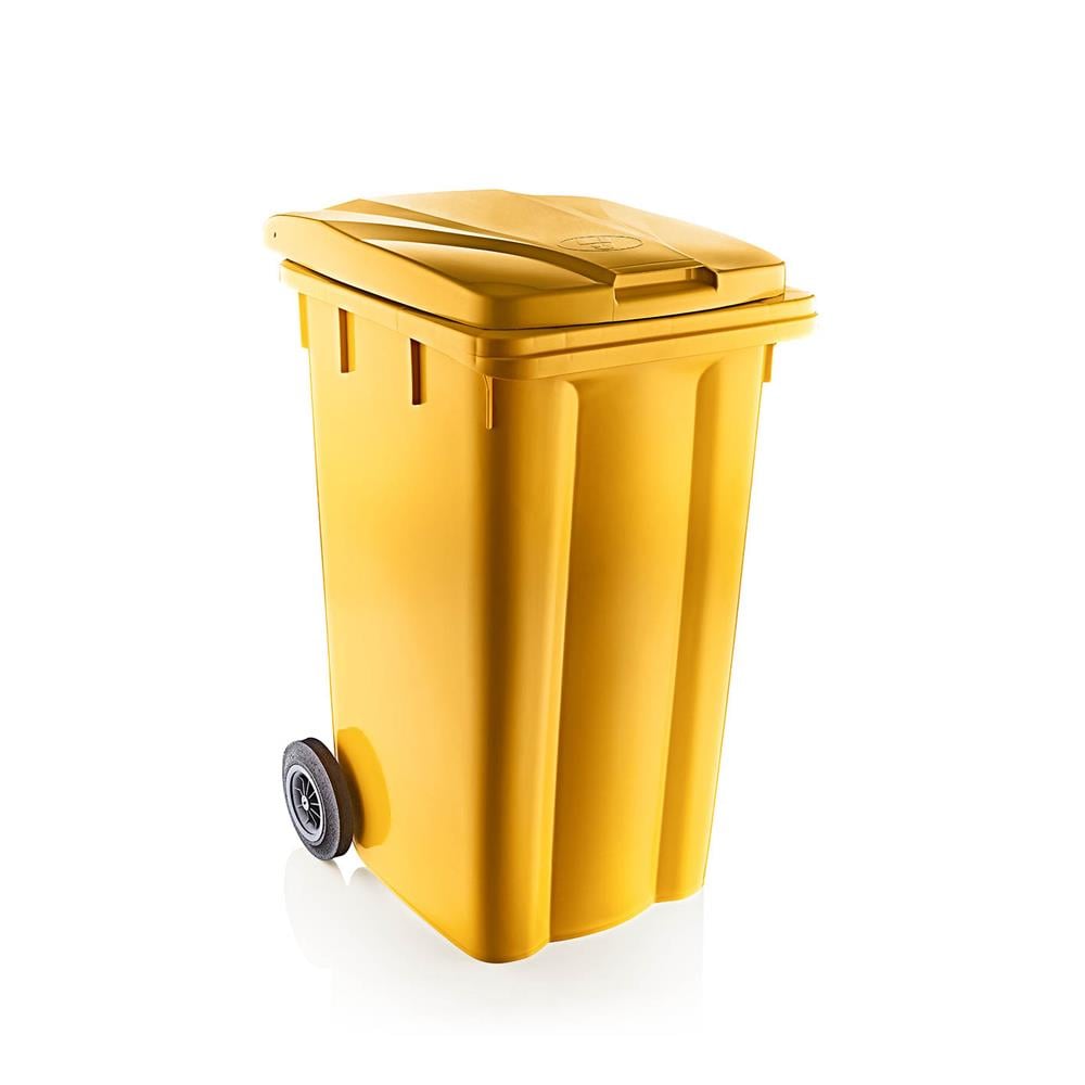 Şenyayla 240 Lt Tekerlekli Çöp Konteyneri Sarı 6510 resmi