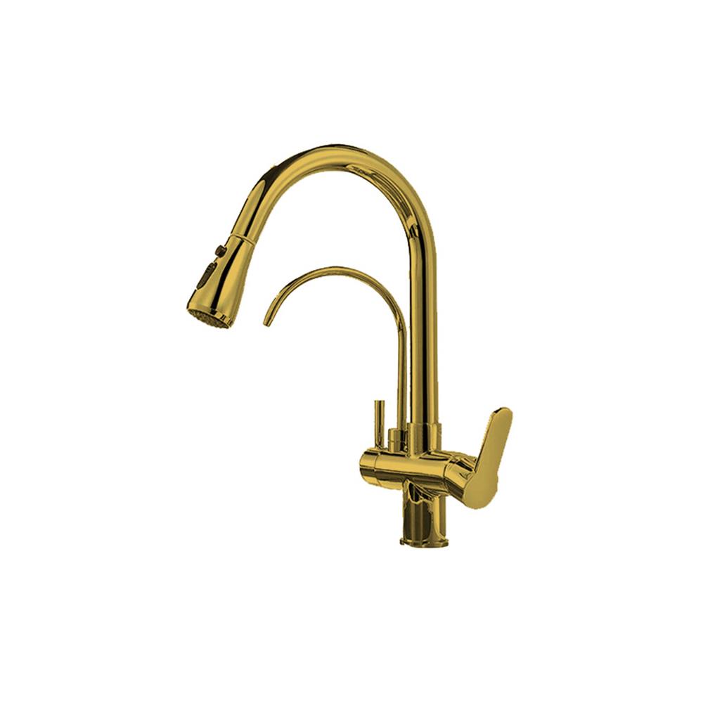 Newarc Newart Spiralli Arıtma Su Girişli Evye Bataryası Altın 150589Spg resmi