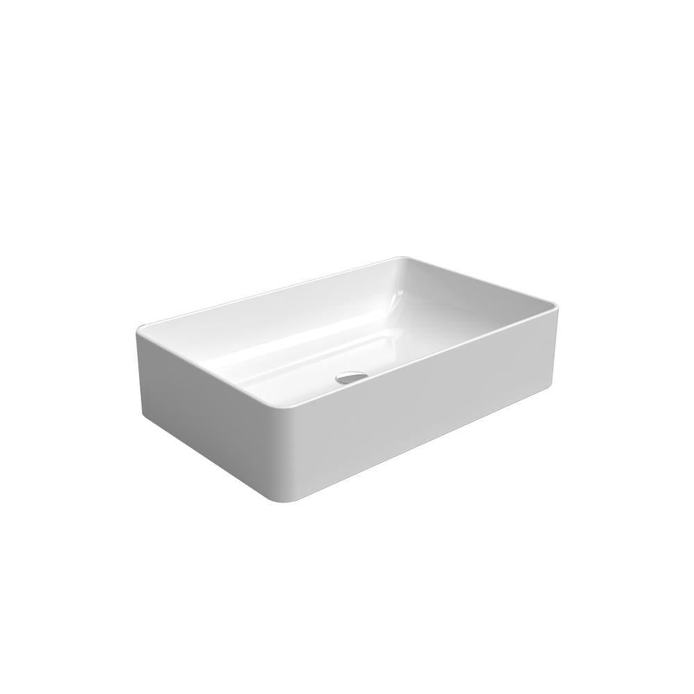 Newarc Silver Slim Tezgah Üstü Lavabo Mat Beyaz 60X38X14 Cm 5012-Mw resmi