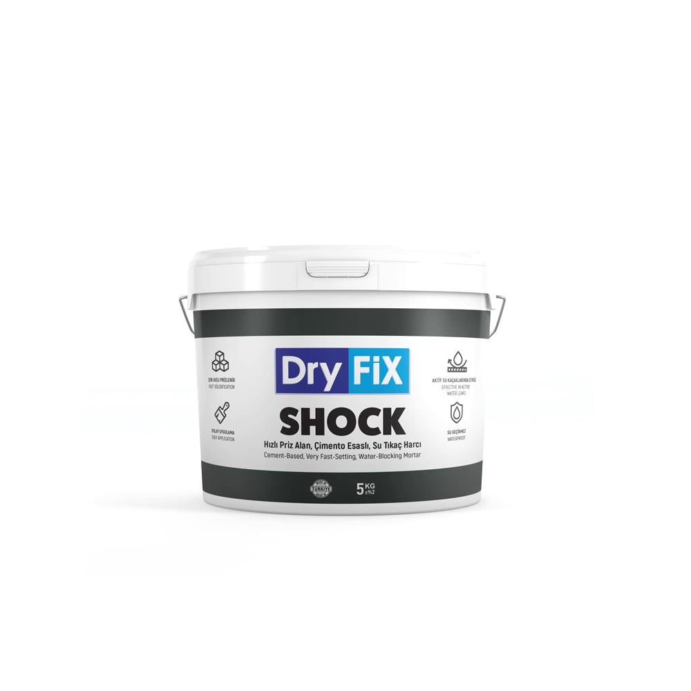 Dryfix Shock Çimento Esaslı Hızlı Priz Alan Su Tıkaç Harcı 5 Kg resmi