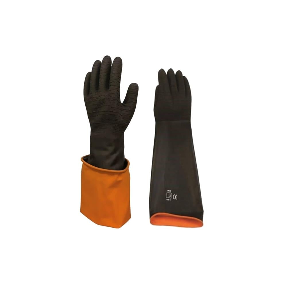 Bay-El Kokusuz Pütürlü Uzun Kauçuk Asit Eldiveni 45Cm Xl El450 resmi