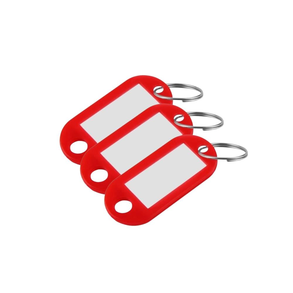Plastik Anahtarlık Etiketli 100'Lü Kırmızı 21806 resmi