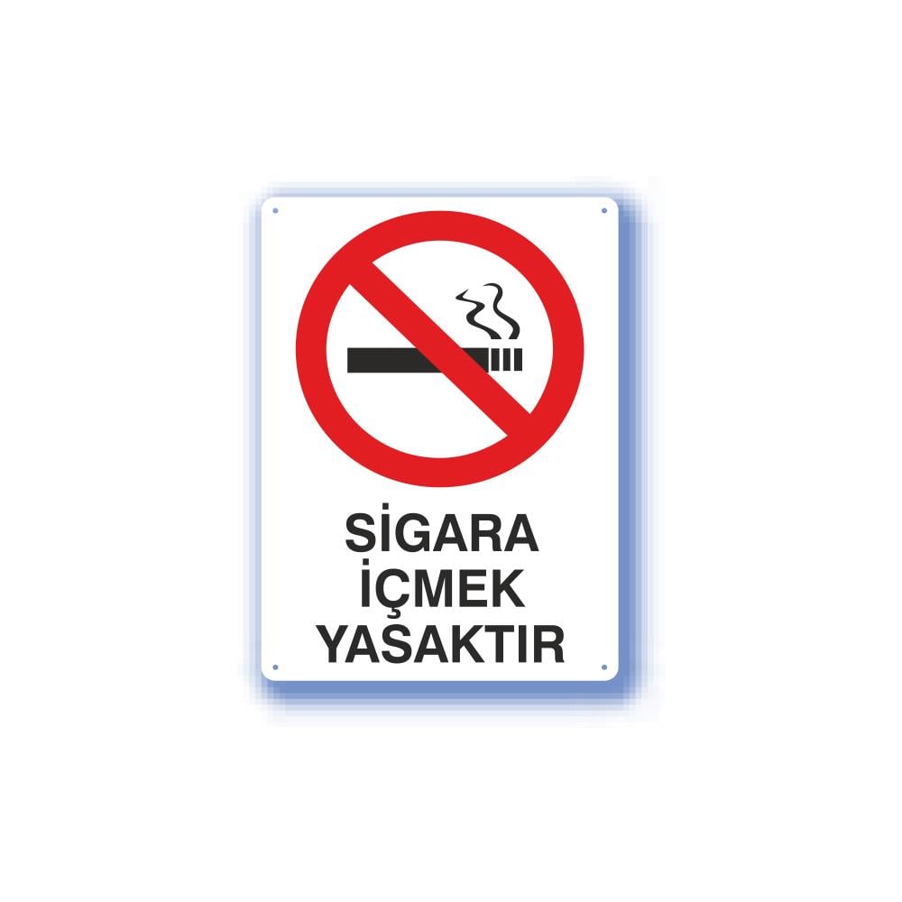 Metal İş Güvenliği Uyarı Levhası - Sigara İçmek Yasaktır 25,5X36 Cm 551855 resmi