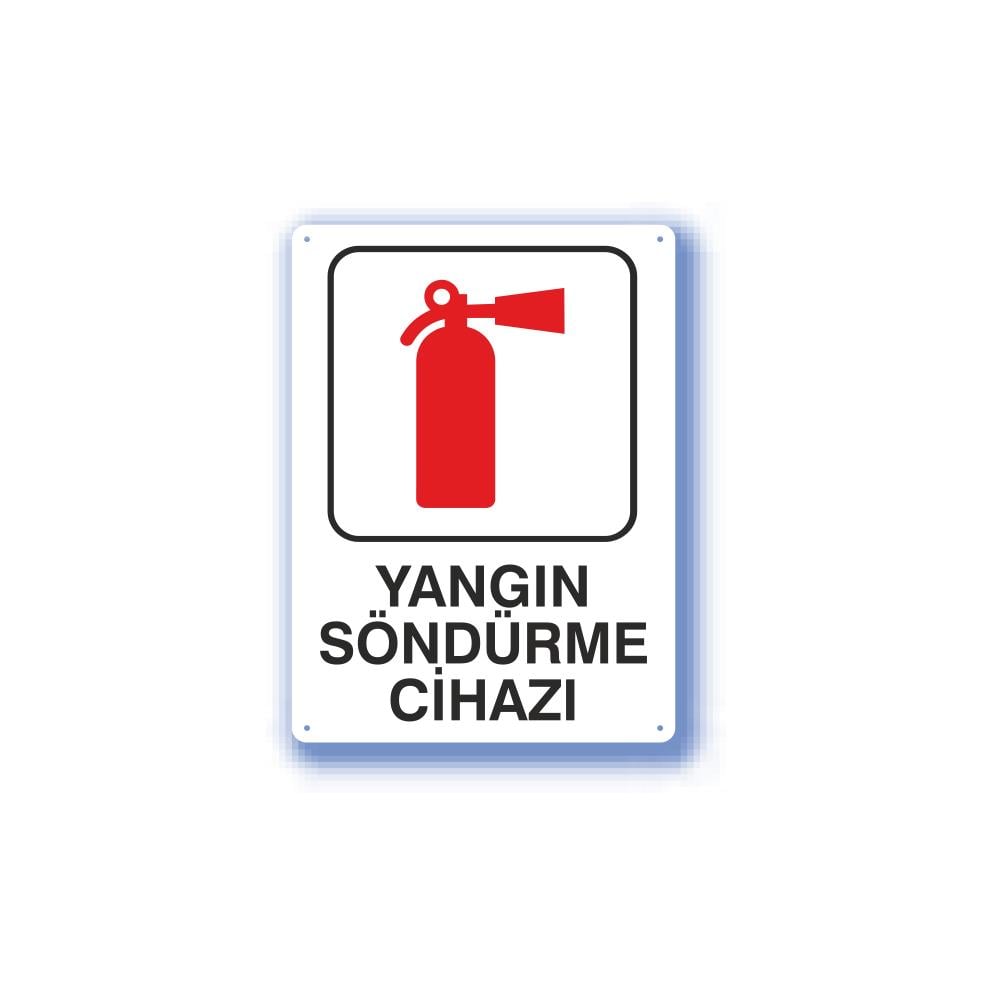 Metal İş Güvenliği Uyarı Levhası - Yangın Söndürme Cihazı 25,5X36 Cm 552005 resmi