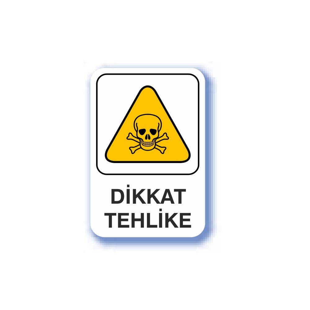 Pvc İş Güvenliği Uyarı Levhası - Dikkat Tehlike 16X24 Cm 552432 resmi