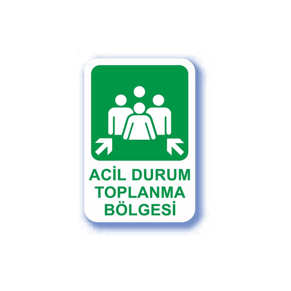 Pvc İş Güvenliği Uyarı Levhası - Acil Durum Toplanma Bölgesi 16X24 Cm 552531 resmi