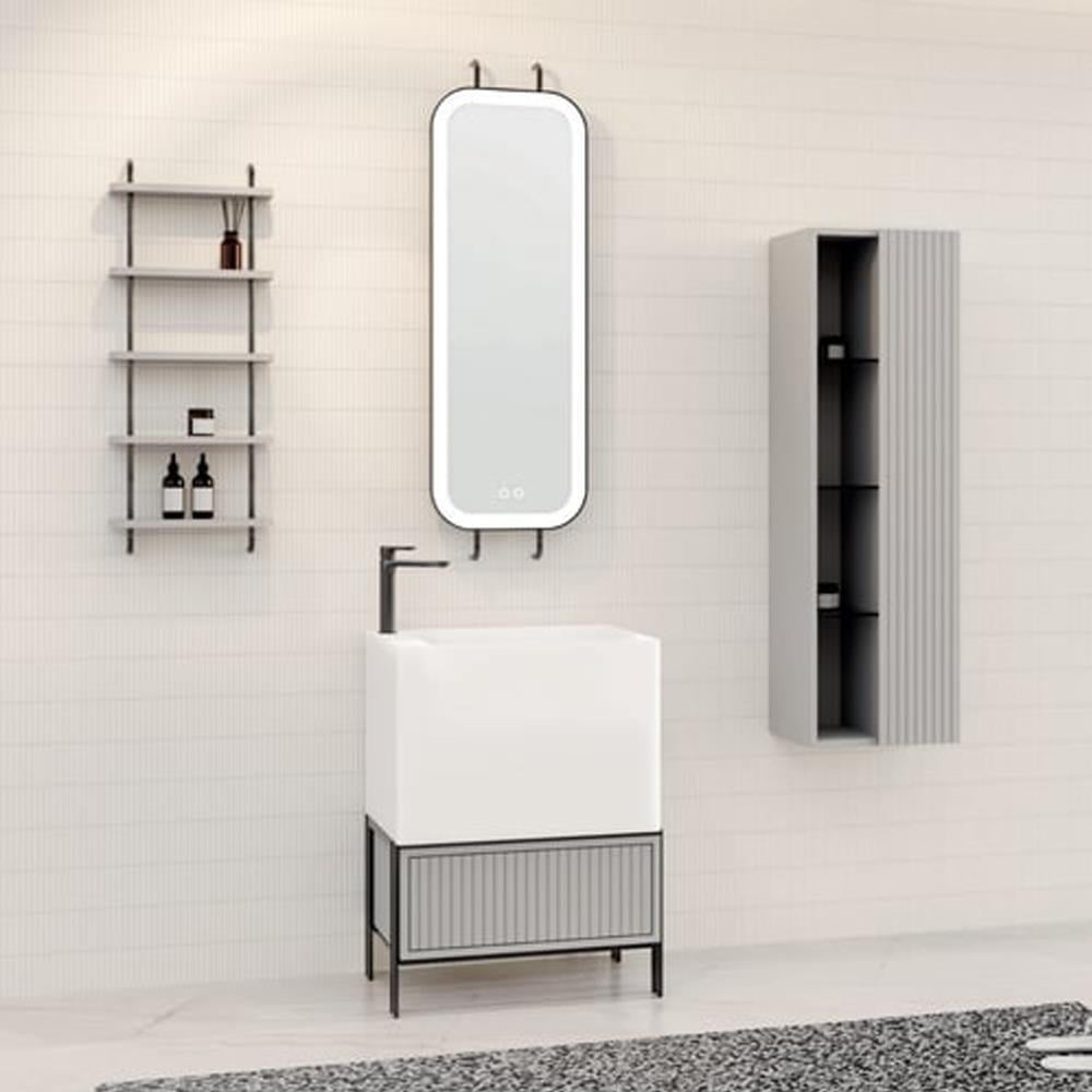 Aquanil Greta 65 Cm Banyo Dolabı - Gri resmi