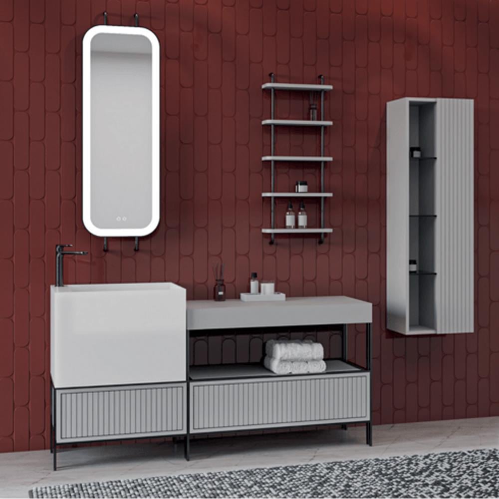 Aquanil Greta 160 Cm Banyo Dolabı - Gri resmi