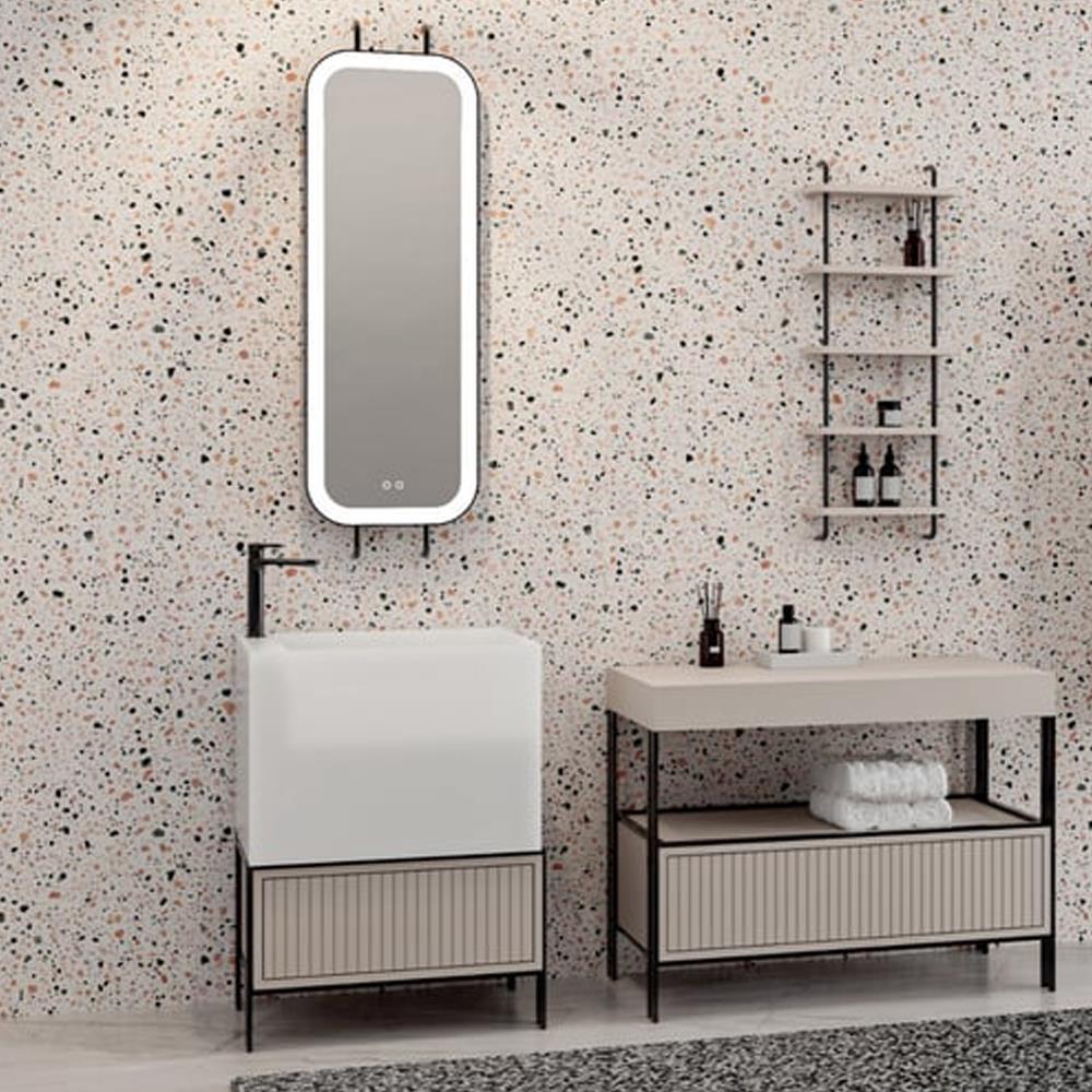 Aquanil Greta 160 Cm Banyo Dolabı - Krem resmi