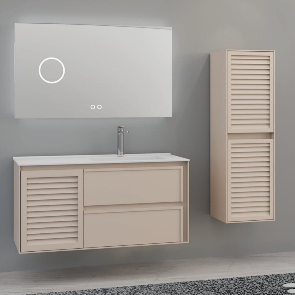 Aquanil Linze 120 Cm Banyo Dolabı - Vizon resmi