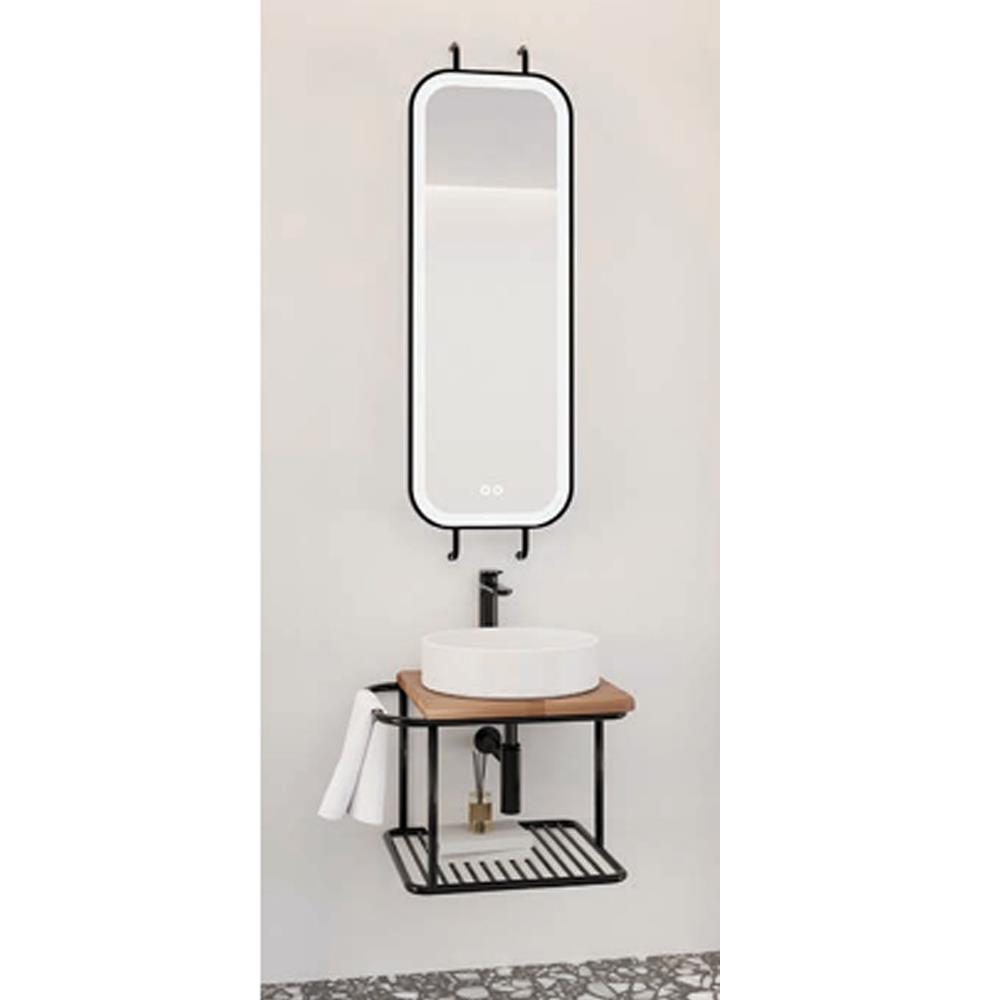 Aquanil Onika 55 Cm Grt Beyaz Lavabolu Banyo Dolabı resmi