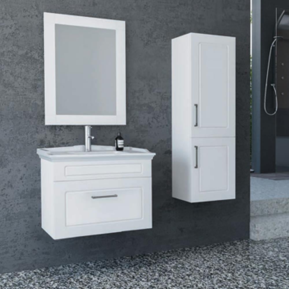Aquanil Monaco 65 Cm Banyo Dolabı - Beyaz resmi