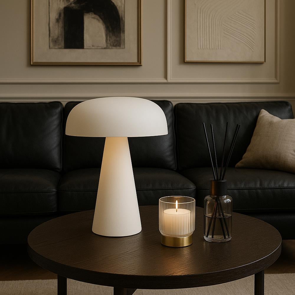 Forlife Porcini Dekoratif Şarjlı Masa Lambası Beyaz Fl-8086 resmi