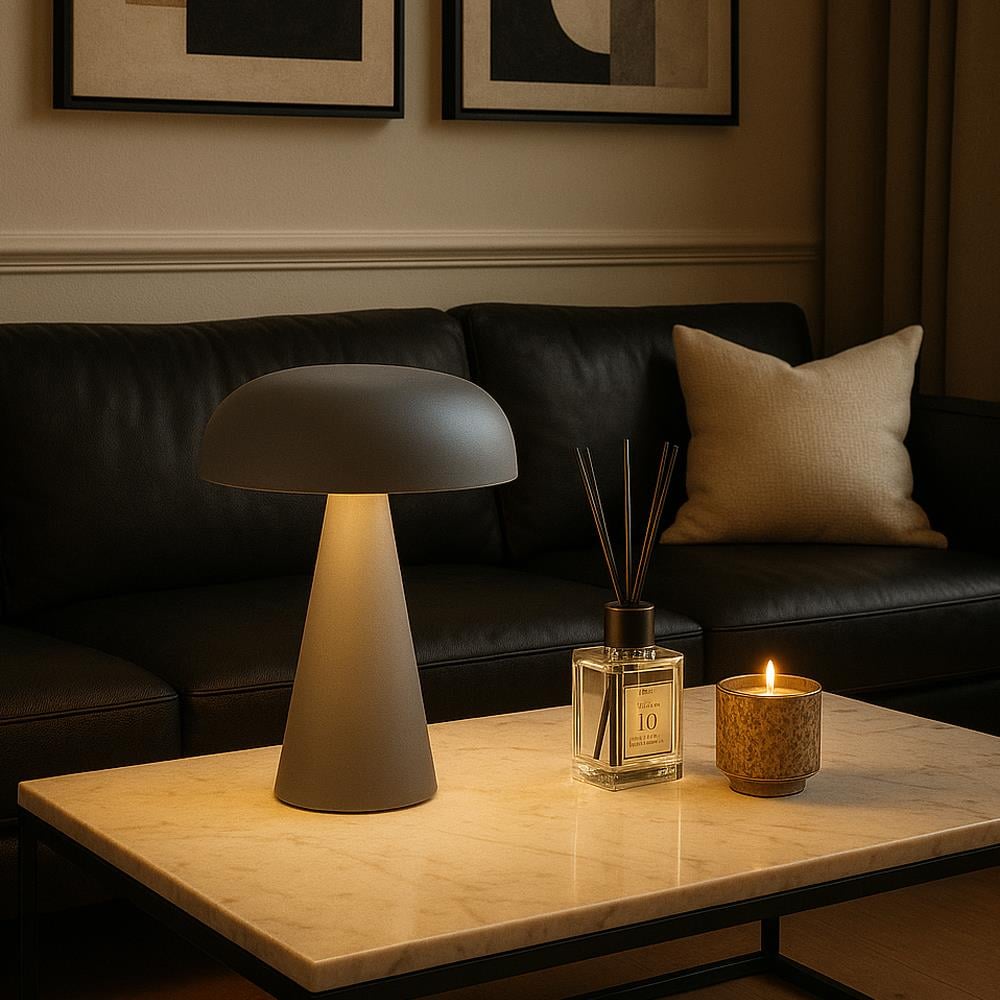 Forlife Porcini Dekoratif Şarjlı Masa Lambası Antrasit Gri Fl-8086 resmi