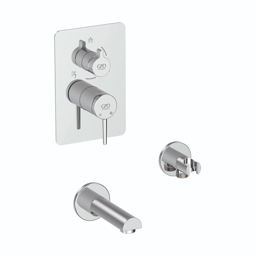 Gpd Aduro Ankastre Banyo Bataryası (3 Yollu Yönlendirici Ve Duş Çıkışı İle) Krom Mca196 resmi