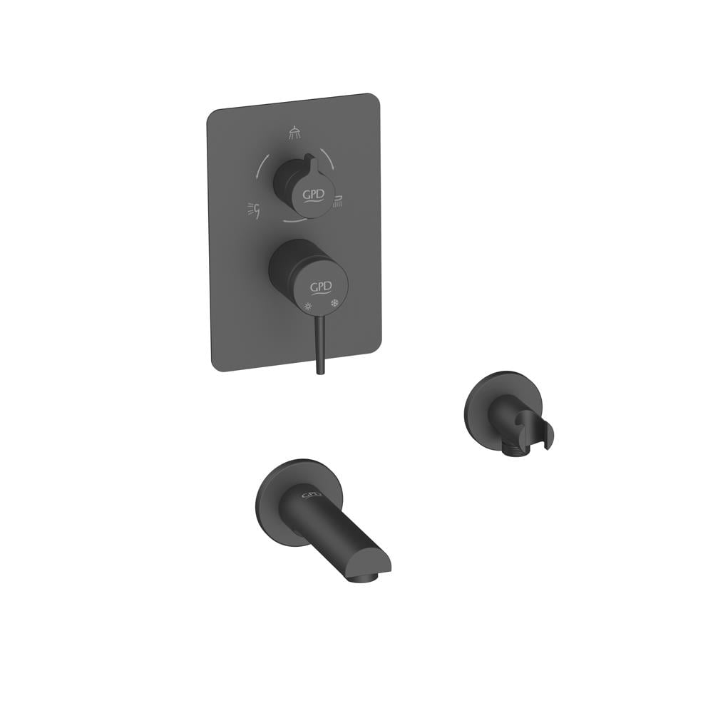 Gpd Aduro Ankastre Banyo Bataryası (3 Yollu Yönlendirici Ve Duş Çıkışı İle) Siyah Mca196-S resmi