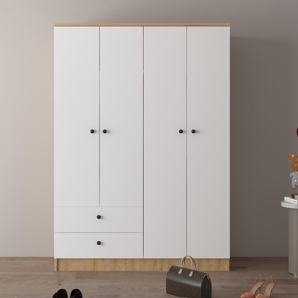 Bgr 4 Kapaklı Çekmeceli Askılı Gardırop resmi