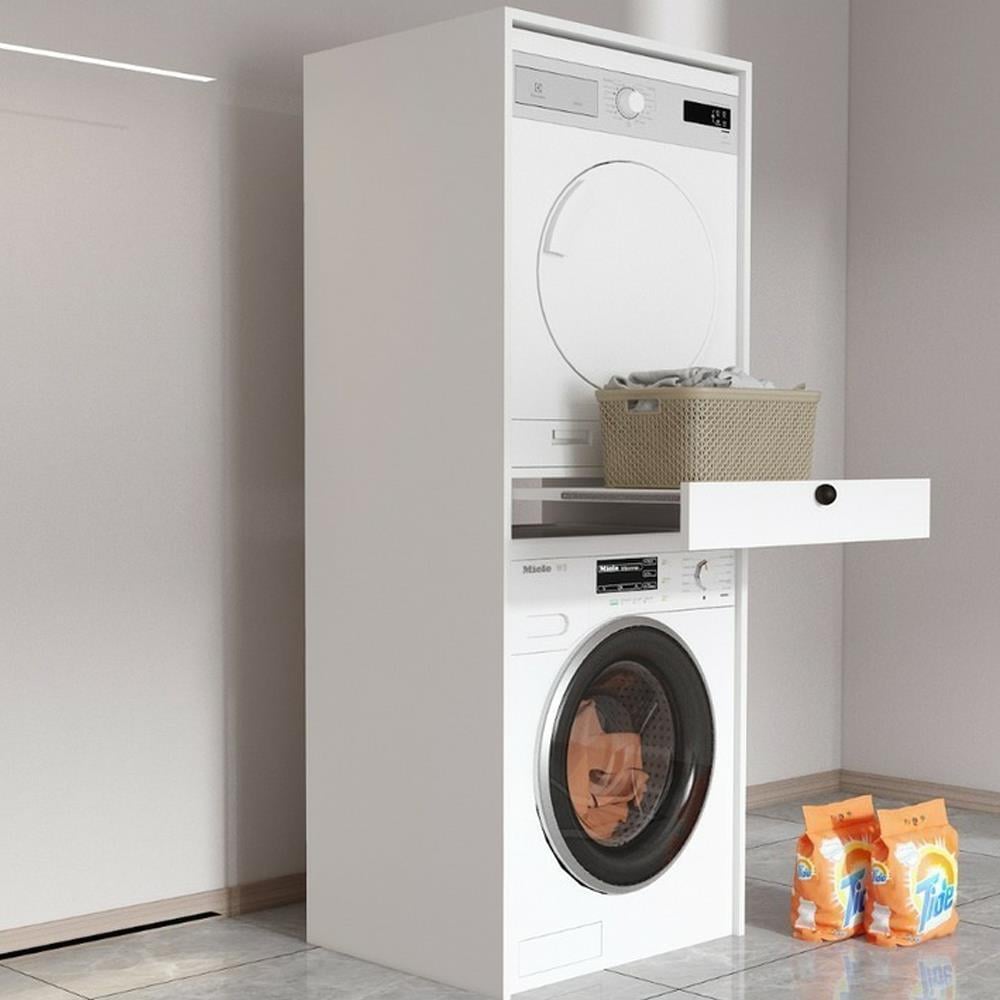 Bgr Çamaşır Ve Kurutma Makinesi Dolabı Beyaz resmi