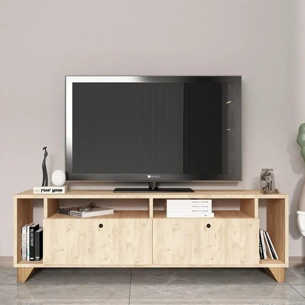 Bgr Kapaklı Ve Raflı Tv Sehpası Çam resmi