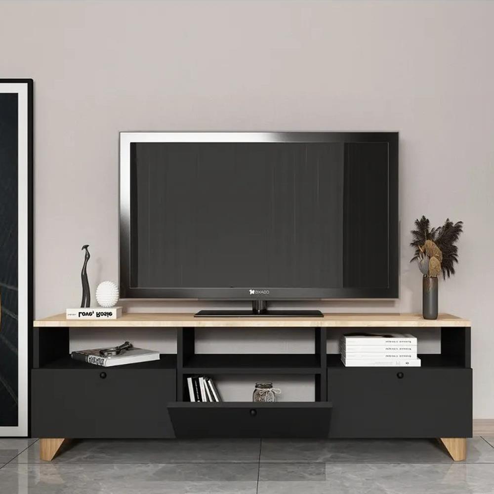 Bgr Kapaklı Tv Sehpası Antrasit-Çam resmi