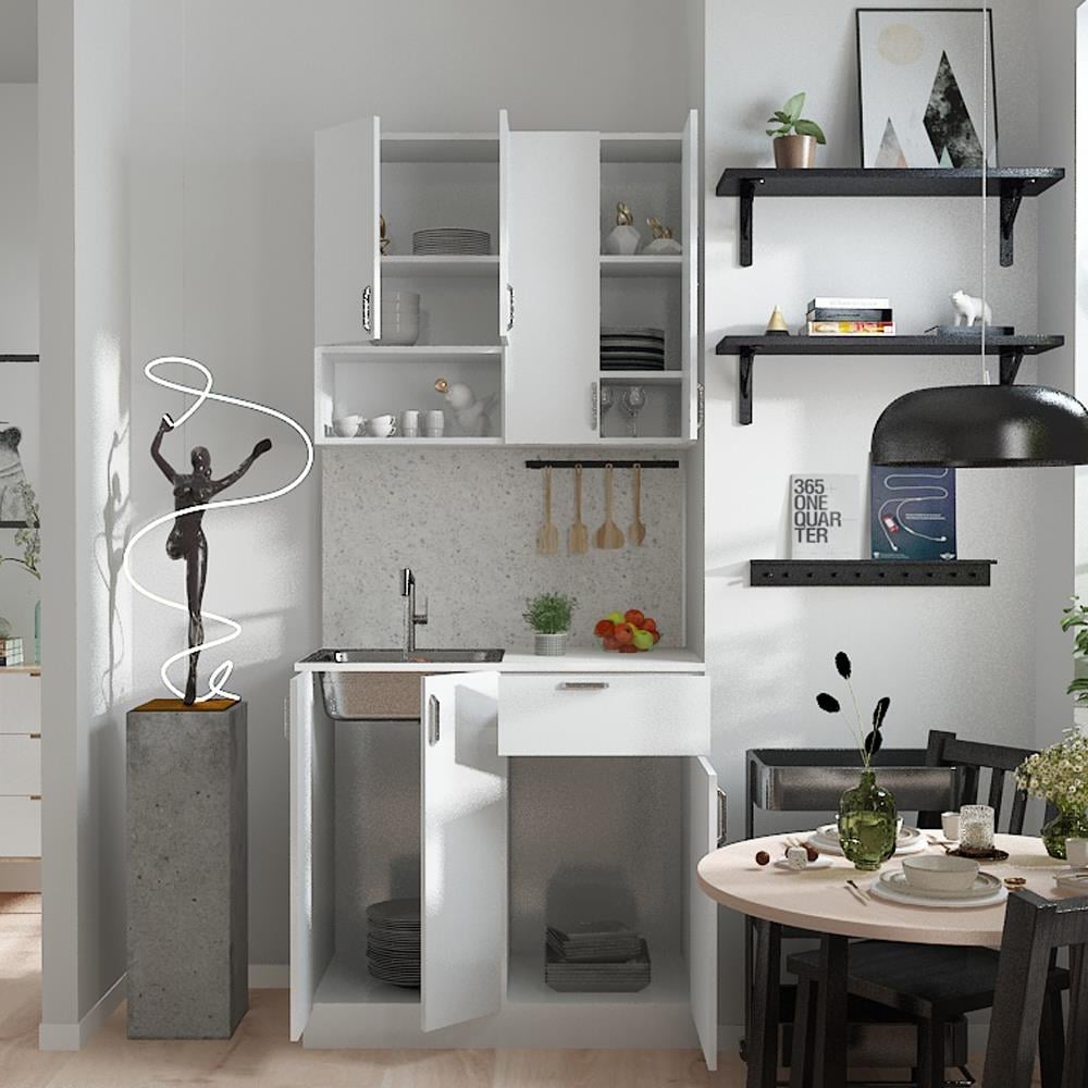 Bgr Mutfak Dolabı Alt-Üst Modül Beyaz resmi