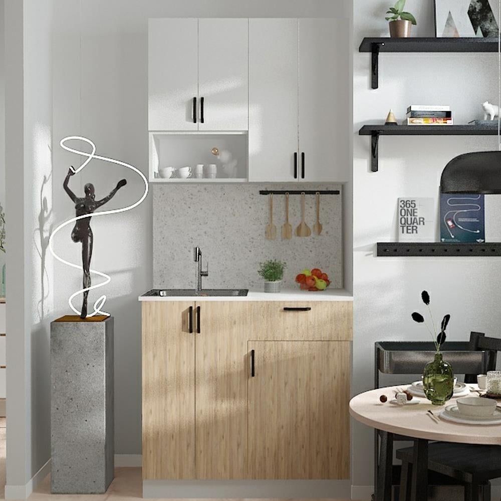 Bgr Mutfak Dolabı Alt-Üst Modül Beyaz-Ahşap  resmi