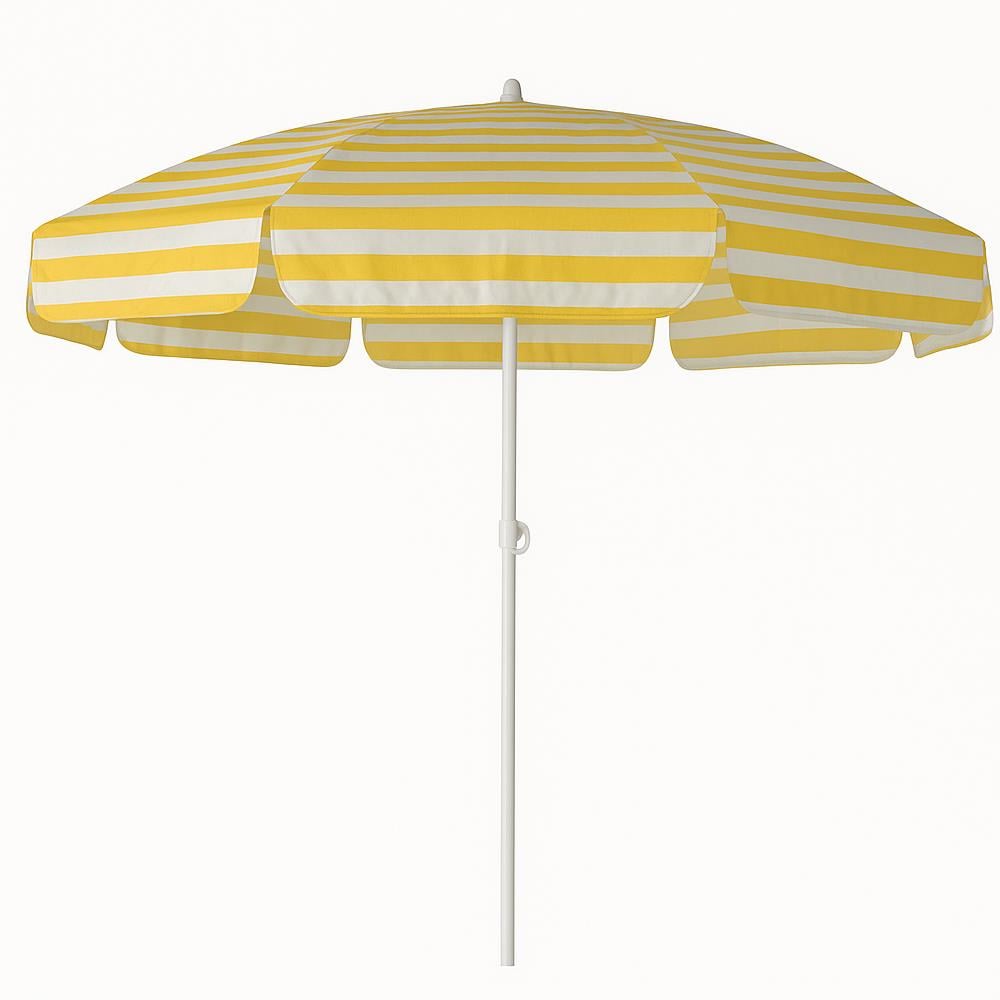 Plaj Şemsiyesi 200 Cm Eğilebilir Sarı-Beyaz resmi