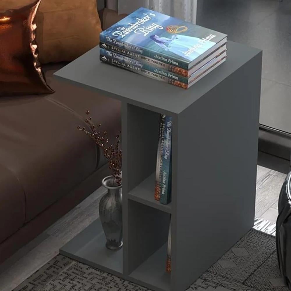 Bgr Raflı Koltuk Yan Sehpa Antrasit resmi