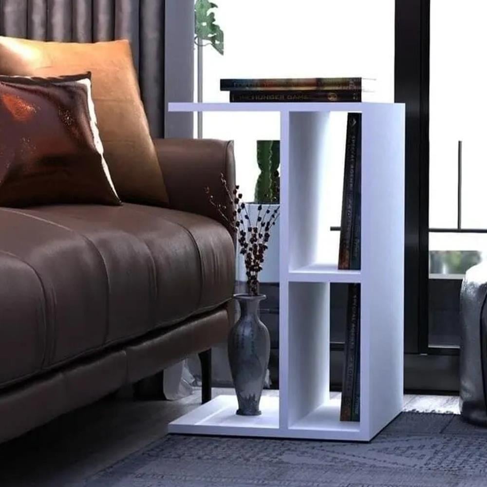 Bgr Raflı Koltuk Yan Sehpa Beyaz resmi