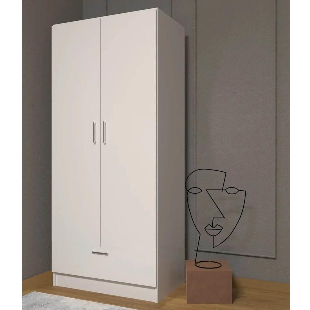 Bgr 7052 İki Kapaklı Tek Çekmeceli Gardırop resmi