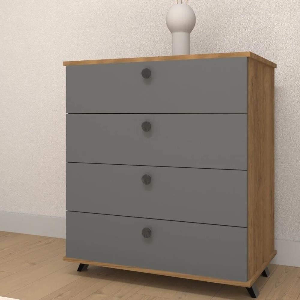 Bgr 7005 4 Çekmeceli Şifonyer Antrasit-Çam resmi