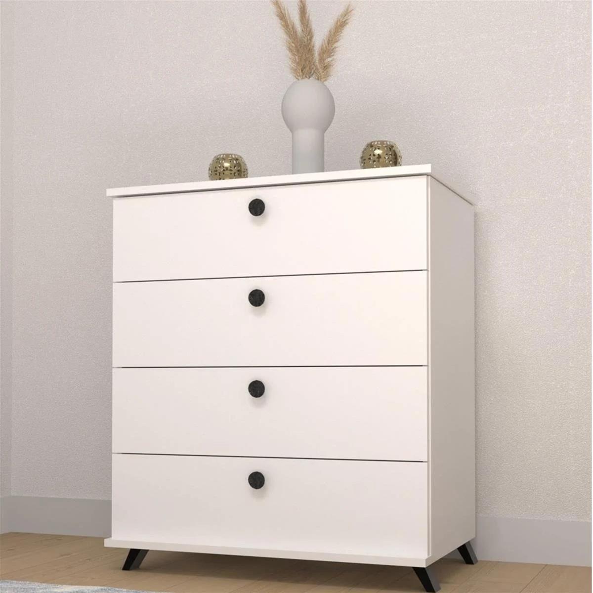 Bgr 7004 4 Çekmeceli Şifonyer Beyaz resmi