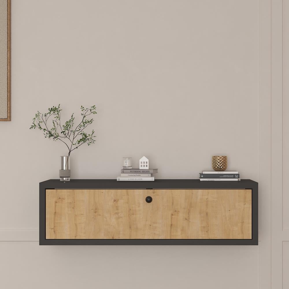 Bgr Duvar Montajlı Dresuar Meşe-Antrasit resmi