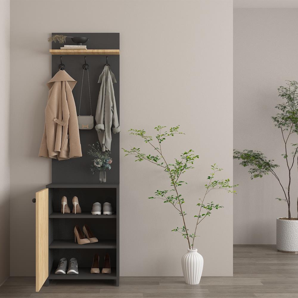 Bgr 0019 Portmanto Safir Meşe-Antrasit resmi