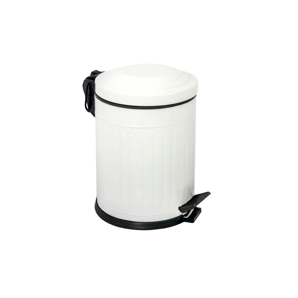 Efor Vintage Pedallı Çöp Kovası Beyaz 5 Lt resmi
