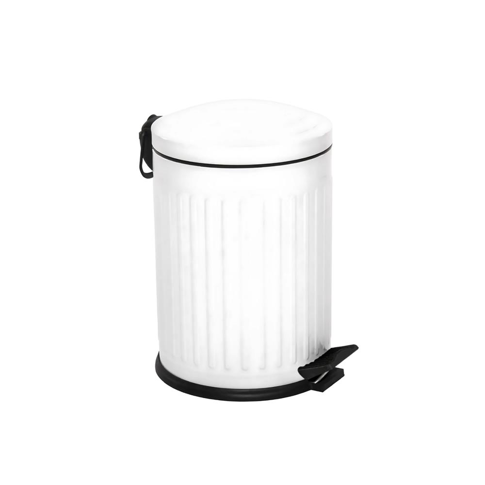 Efor Vintage Pedallı Çöp Kovası Beyaz 12 Lt resmi