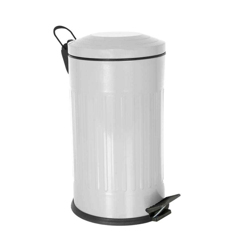 Efor Vintage Pedallı Çöp Kovası Beyaz 16 Lt resmi