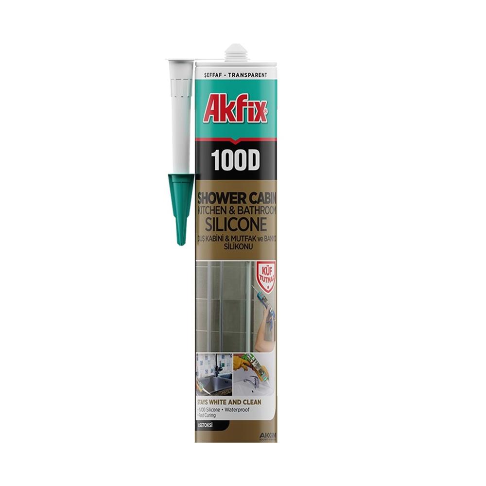 Akfix 100D Duşakabin Silikonu Şeffaf 280 Ml Sa061 resmi