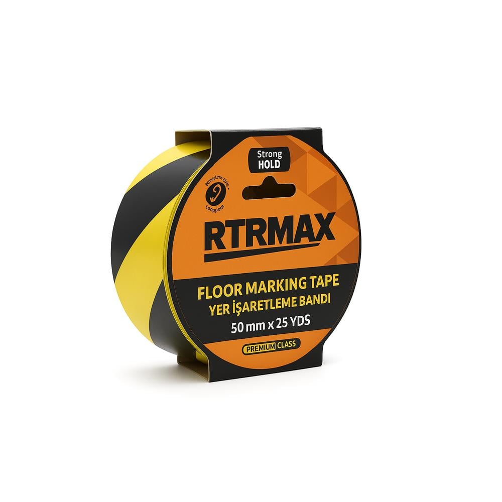 Rtrmax Rny5025 Yer İşaretleme Bandı Sarı-Siyah 50 Mm X 25 Yds resmi