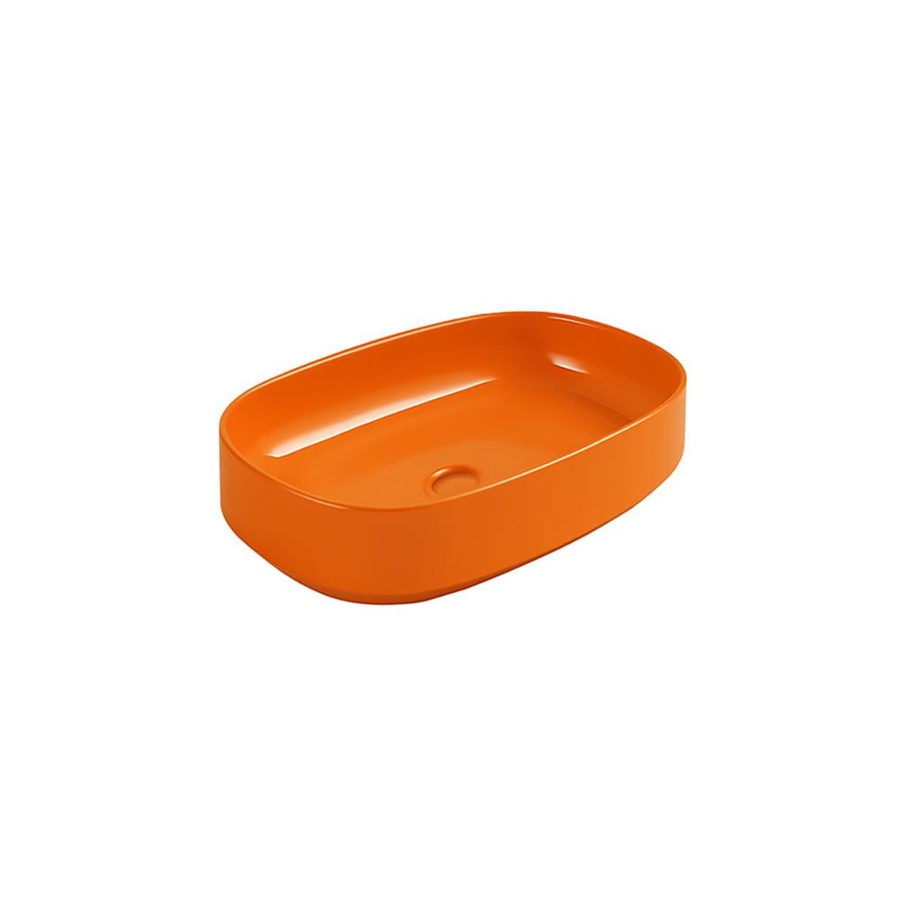 Newarc Colt Tezgah Üstü Lavabo Parlak Turuncu 55X35X15,5 Cm Cm Art.L.008.O resmi