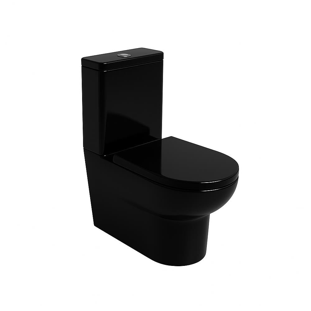 Newarc Royal Duvara Sifir Klozet Takımı Parlak Siyah (Kapak Ve İç Takim Dahil) resmi