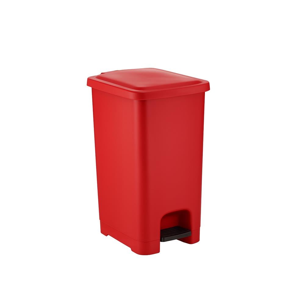 Şenyayla Slim Pedallı Çöp Kovası Kırmızı 40 Lt 4283 resmi