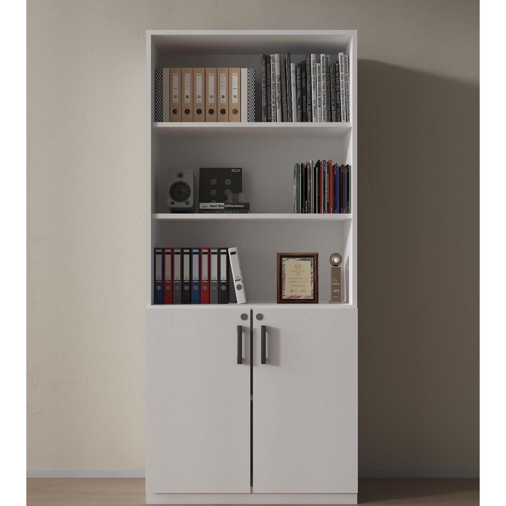 Bgr 8032 Beyaz Gövde 2 Kapaklı Kilitli Ofis Klasör Dosya Ve Evrak Dolabı resmi