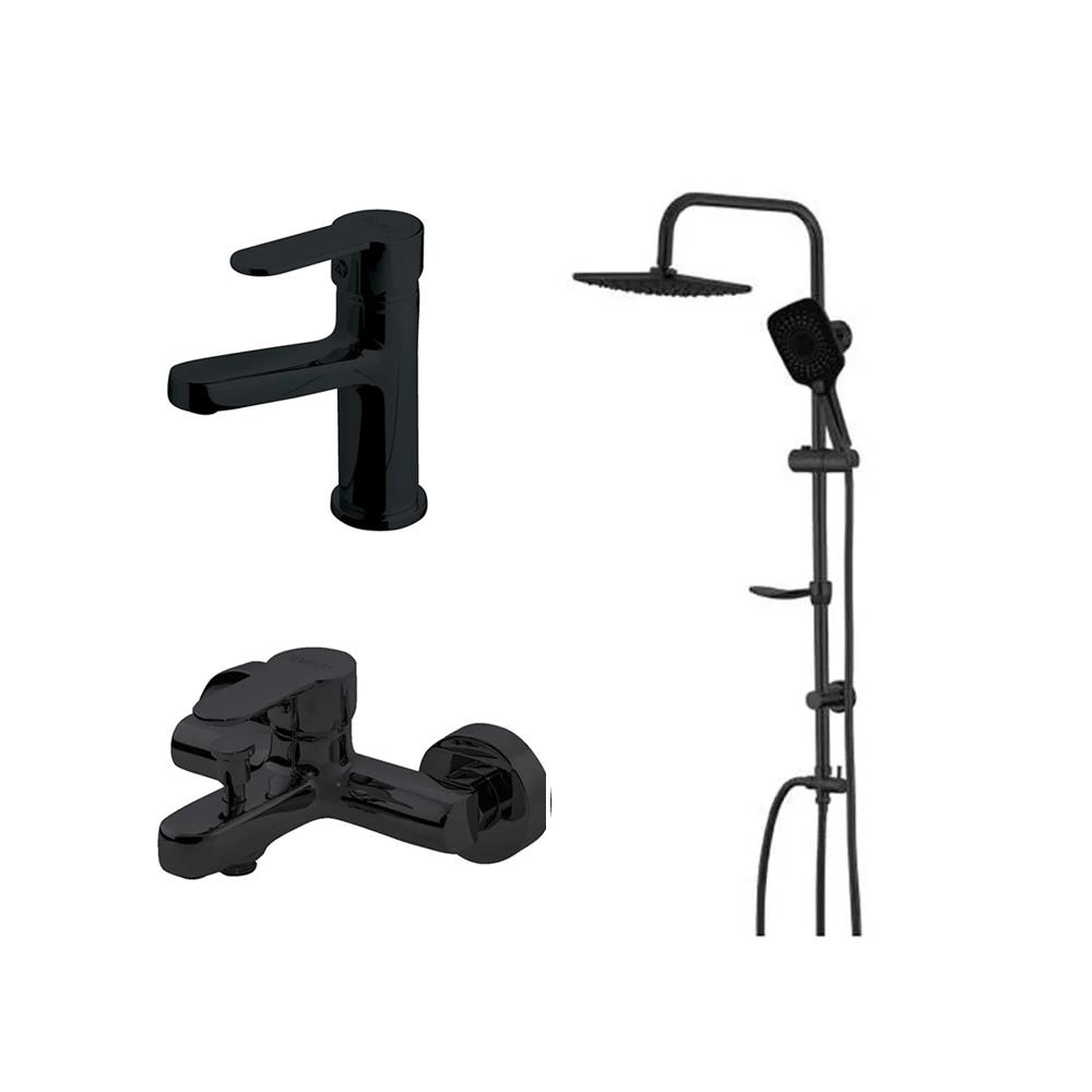 Newarc Domino 3'Lü Banyo Seti Siyah resmi