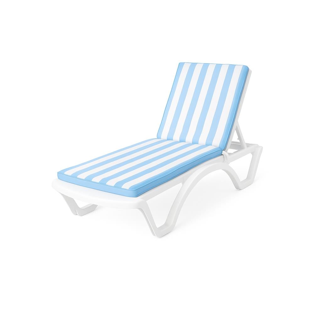 Şezlong Minderi Su Tutmaz Kumaşlı Mavi-Beyaz resmi