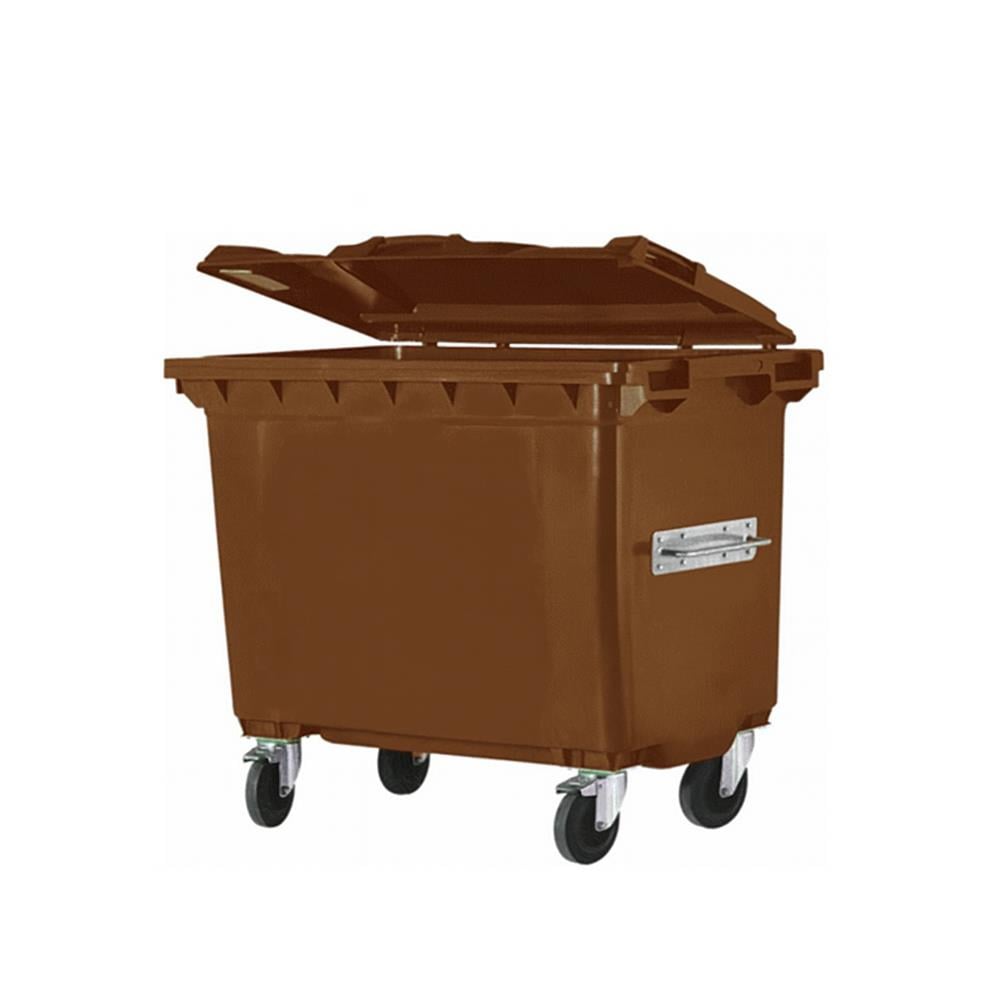 660 Lt Tekerlekli Çöp Konteyner Kahverengi resmi